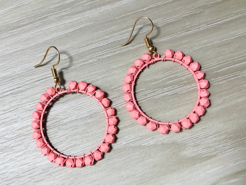Circle Pink Earrings