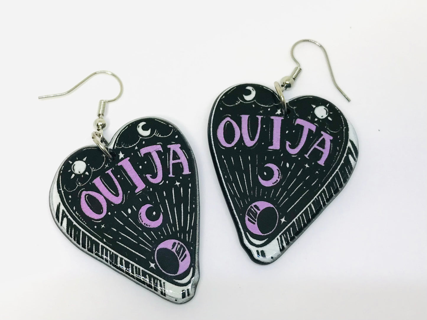 2pairs Ouija Halloween Acrylic Earrings Tarot Card