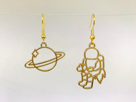 Planet and Astronaut Earrings