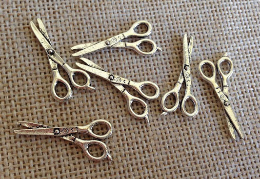 5 Scissors charms, Hair Dresser Salon Charm, Hair Stylist Charm