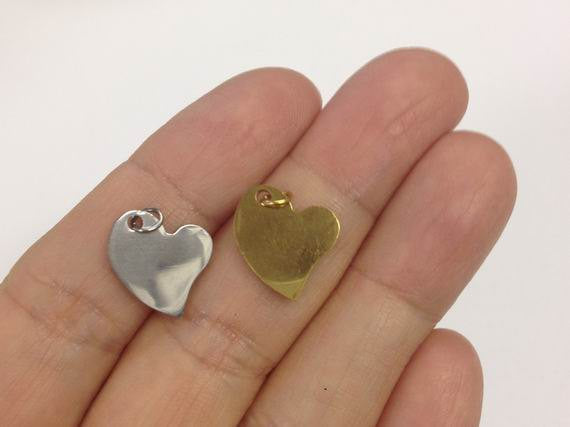 2 Stainless Steel Heart Charm