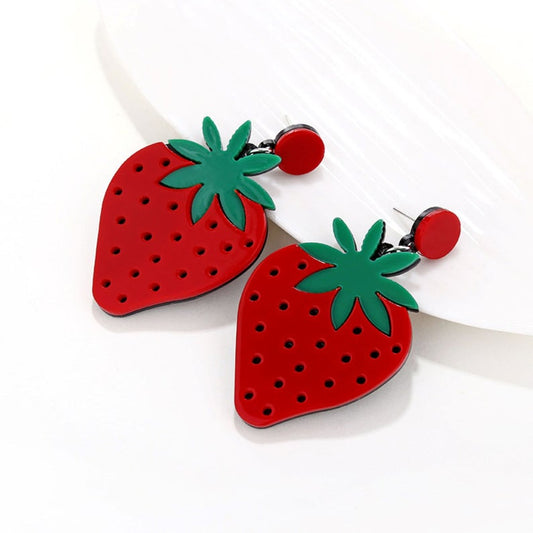 Strawberry Earrings, Lemon Gifts, Novelty Earrings