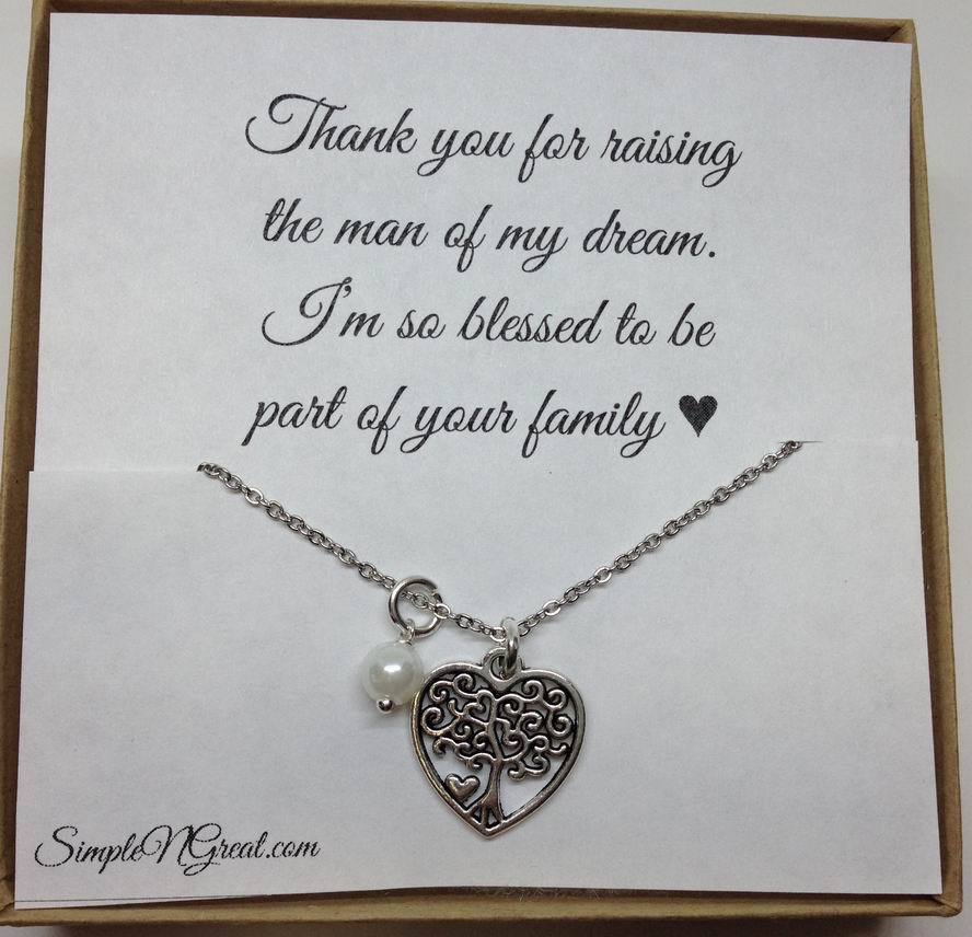 Mother of The Groom Tree Charm Necklace