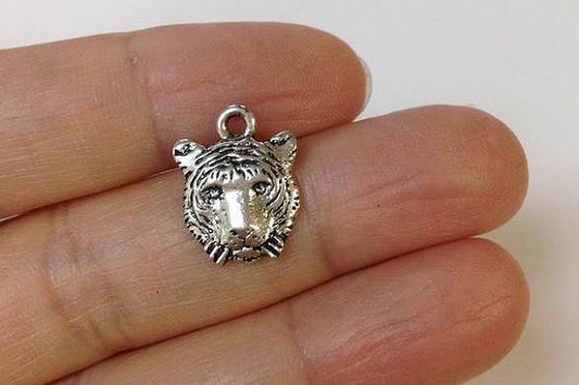 10 Tiger Face Charms