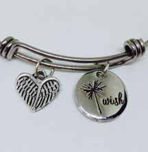 Wand Wish With Heart Stainless Steel Bangle