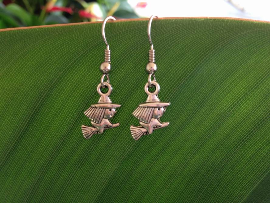 Witch on a Broom Earrings