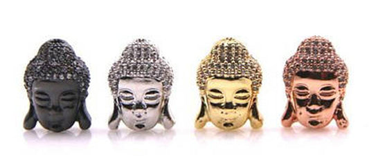 Micro Pave cz Zirconia Buddha Beads