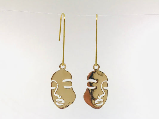Wholesale Abstract Face Earrings