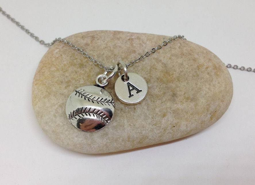 Baseball Softball Charm Personalized Necklace