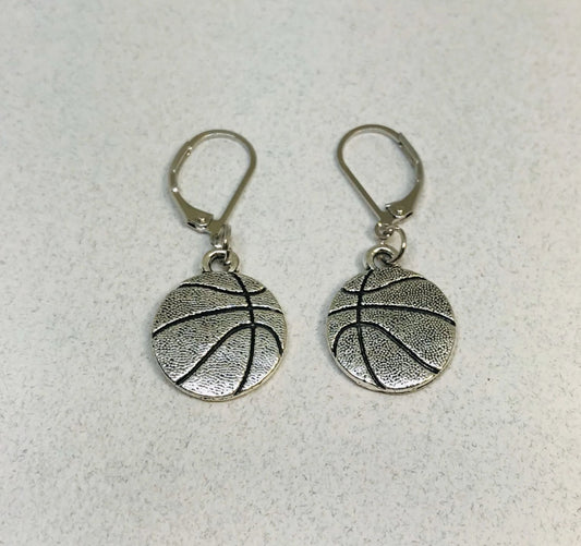 Basketball Leverback Earrings, Coach gift