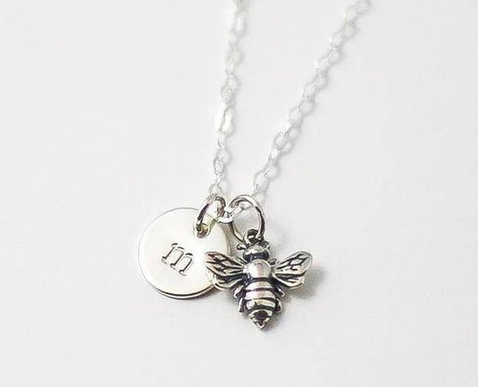 Honey Bee Charm Personalized Necklace