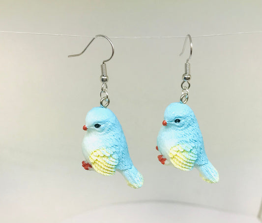 Resin Bird Earrings, Spring Cardinal Earrings, Blue Bird Earrings, Red Bird | Green Bird