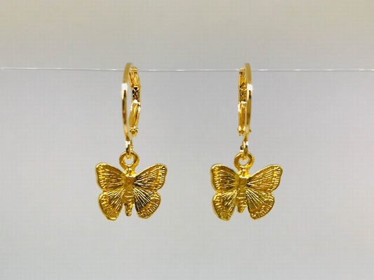 Gold Butterfly Earrings, Mariposa Earrings