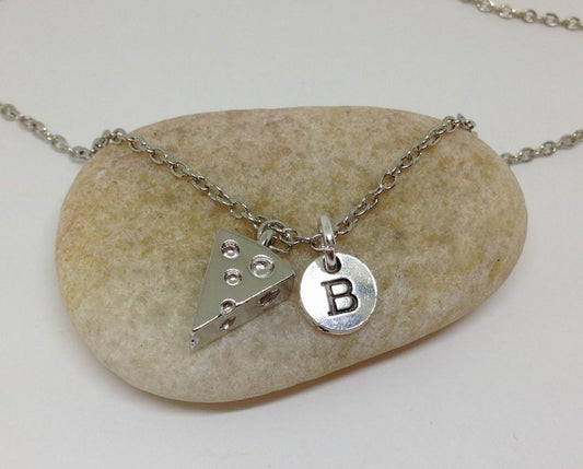 Cheese Initial Personalized Charm Necklace