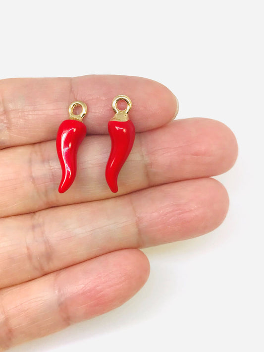 3 Red Chili Pepper Novelty Charms