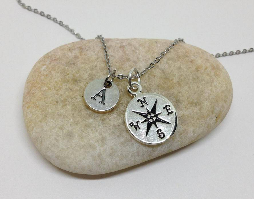 Compass Charm Personalized Necklace