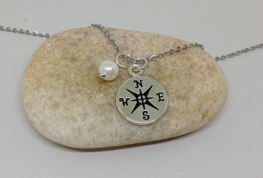 Direction Compass Charm Personalized Necklace