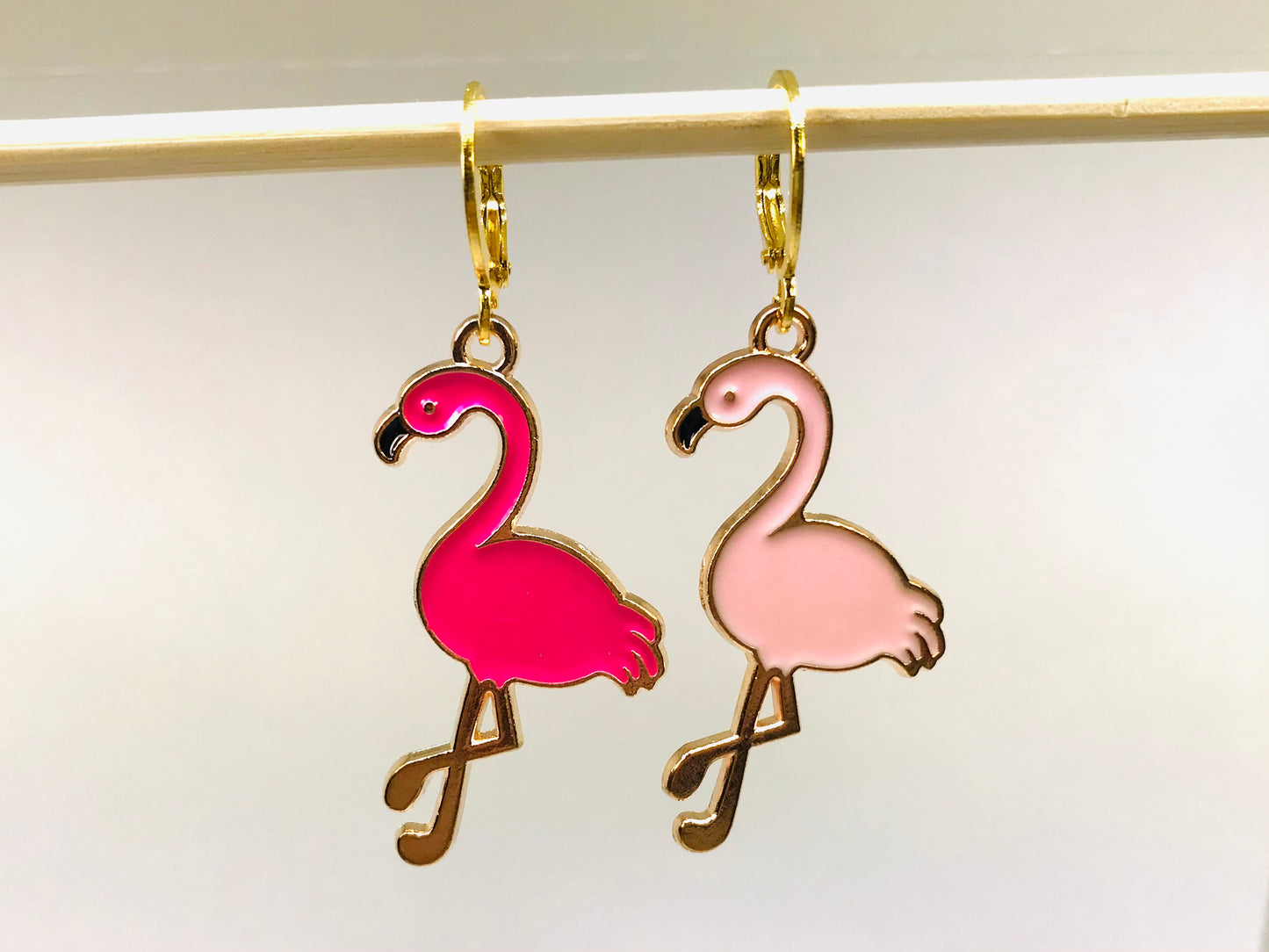 Pink Flamingo HUGGIE Earrings