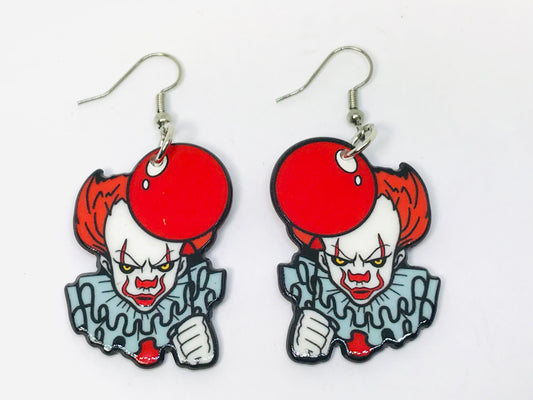 Creepy Joker Clown Earrings