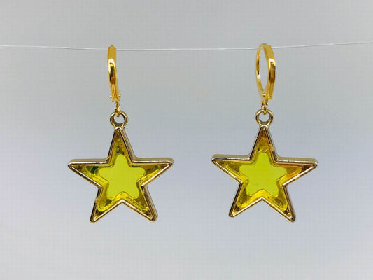 Huggie Star Novelty Earrings yellow