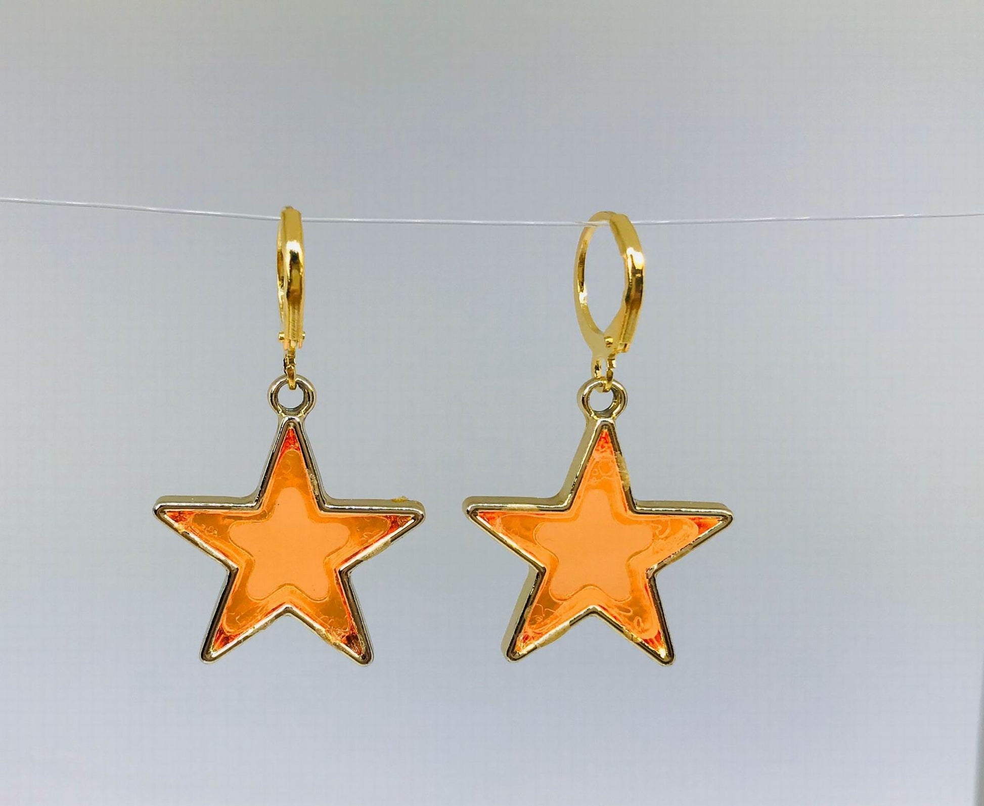 Star Earrings orange color Fun earring wholesale