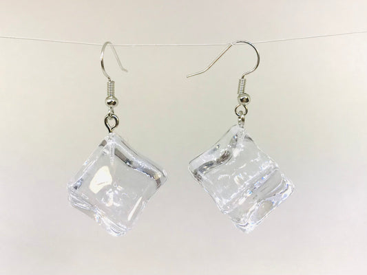 resin ice cube novelty earrings