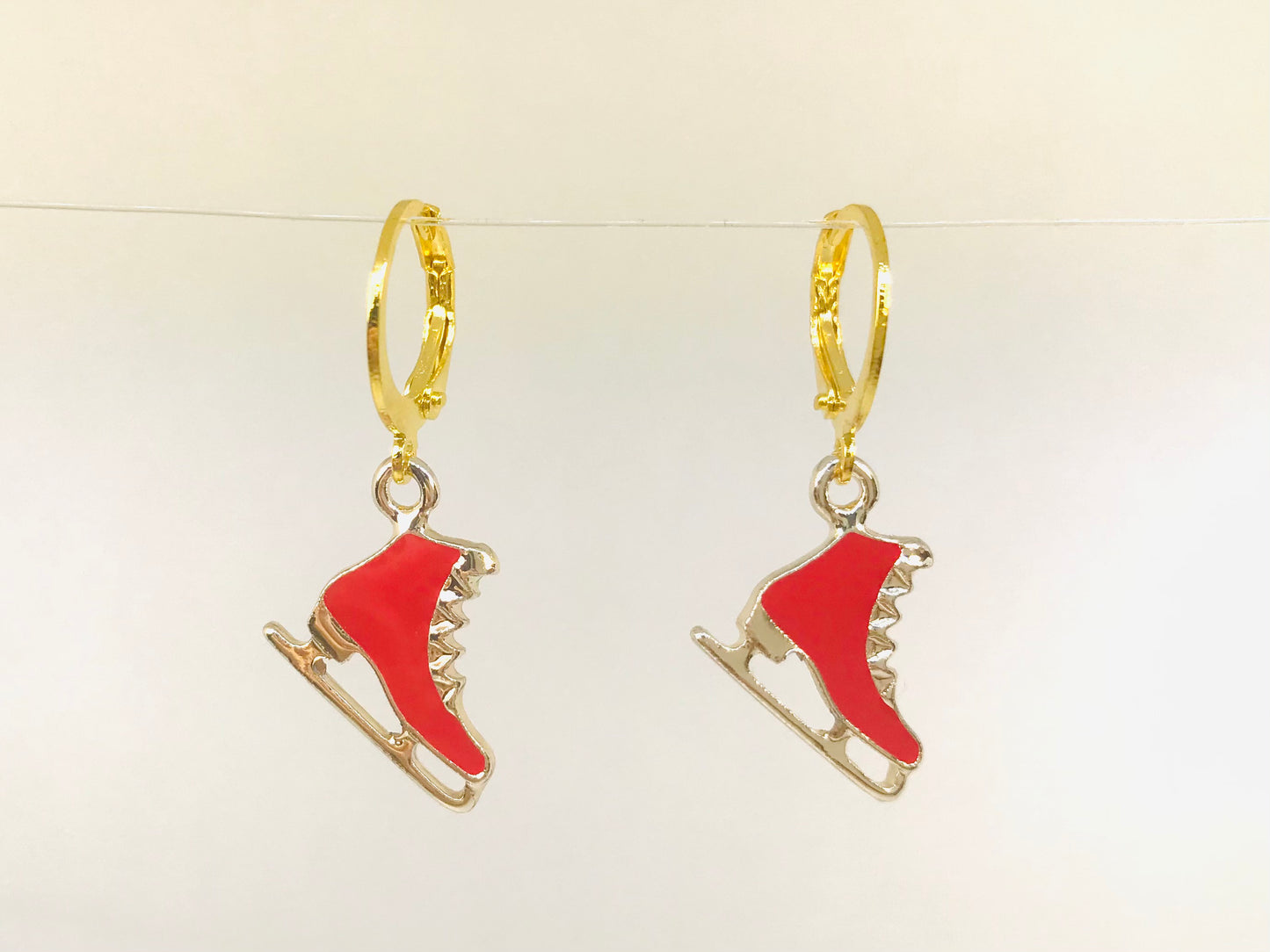 Red Ice Skate Shoes Earrings
