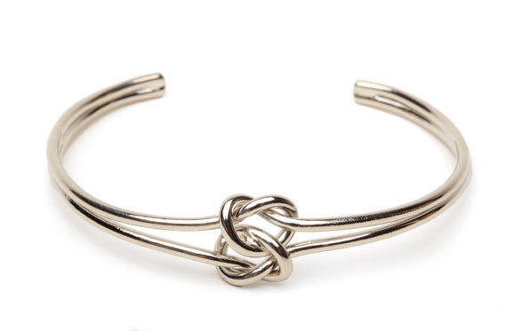 silver color love knot bracelet