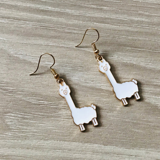 Llama White charm Earrings