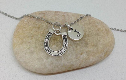 Horse Shoe Charm Personalized Necklace, Texas Necklace