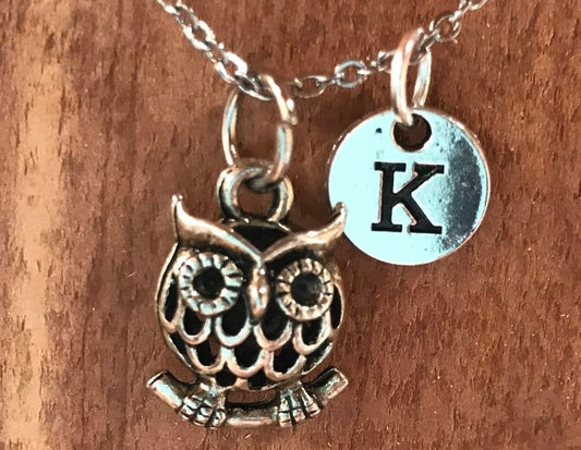 Tiny Owl Charm Personalized Necklace
