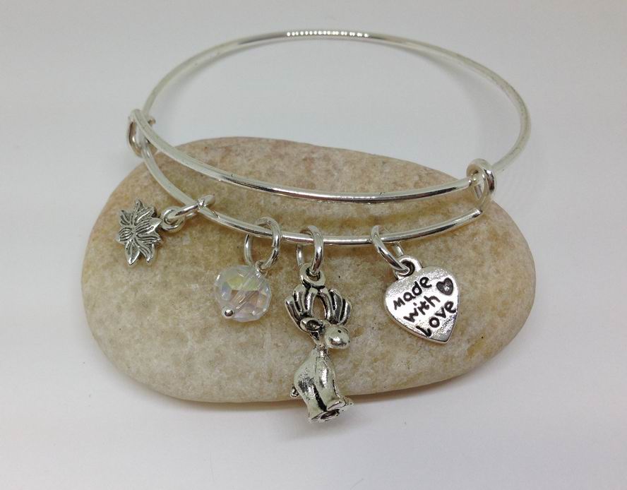 Moose Expandable Bangle Bracelet 3D Cute Cool hnd Wired Bead