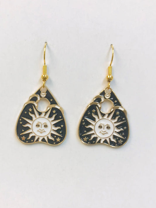 Ouija Sun Face Earrings Tarot Card