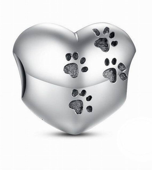 925 Sterling Silver Dog Paw Charm, Pandora Charm, Fits Pandora Bracelets
