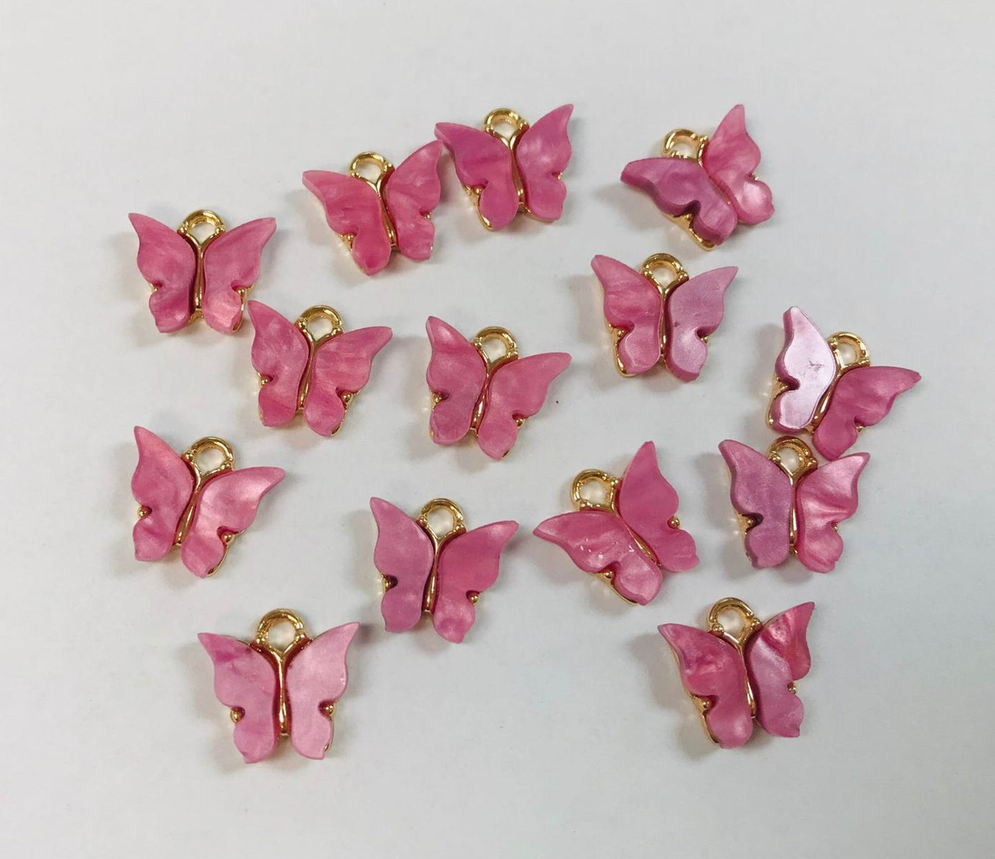 4 Wholesale Acrylic Mariposa Charms, Butterfly Charms, Pearl Butterfly