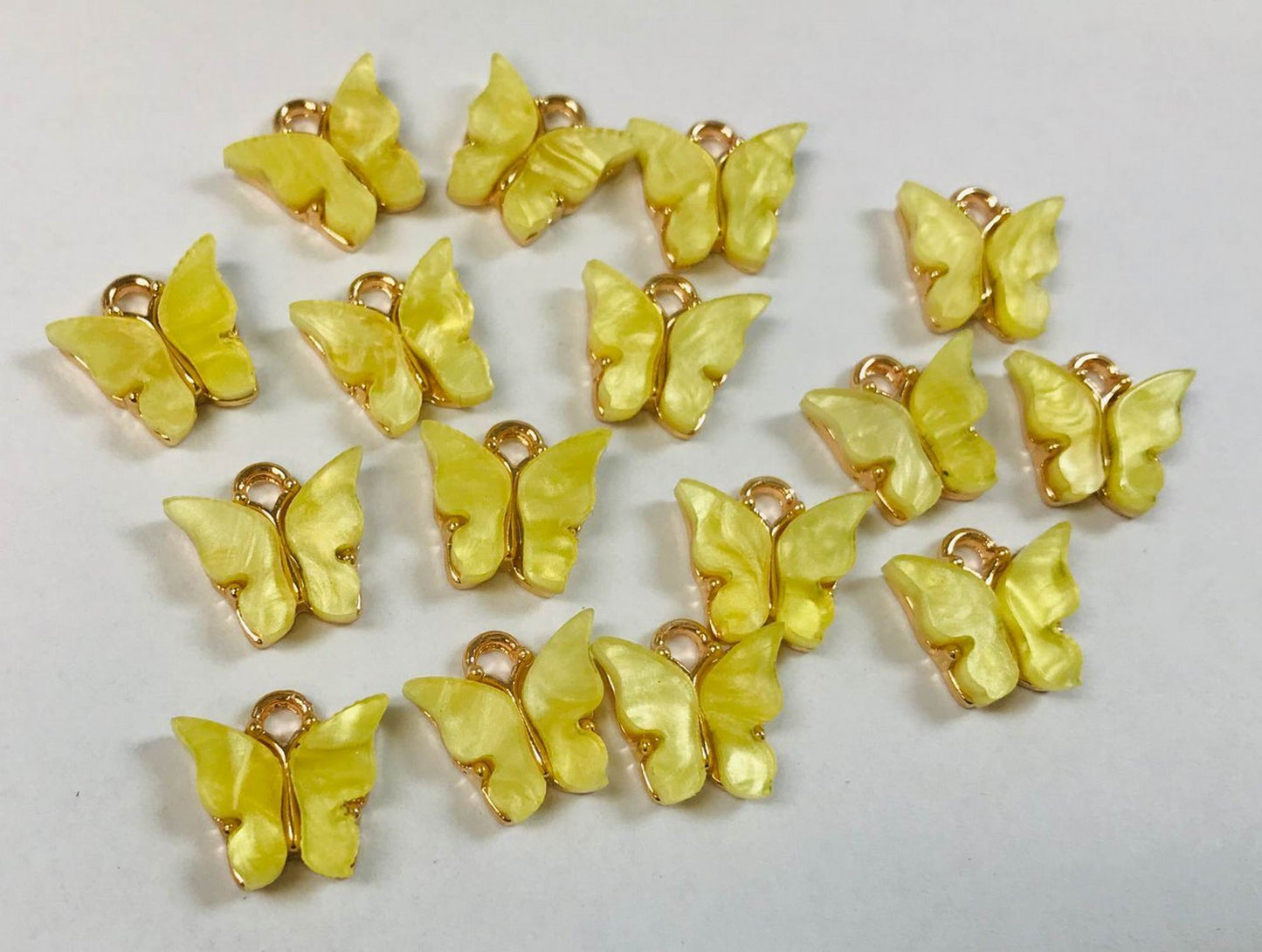 4 Wholesale Acrylic Mariposa Charms, Butterfly Charms, Pearl Butterfly