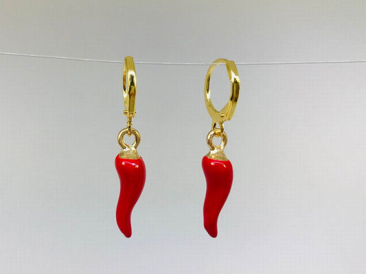 2prs Red Chili Pepper Earrings