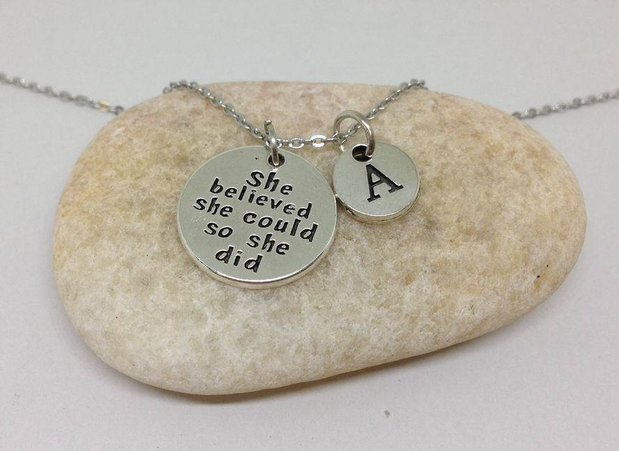 She Believed She Could Charm Personalized Necklace