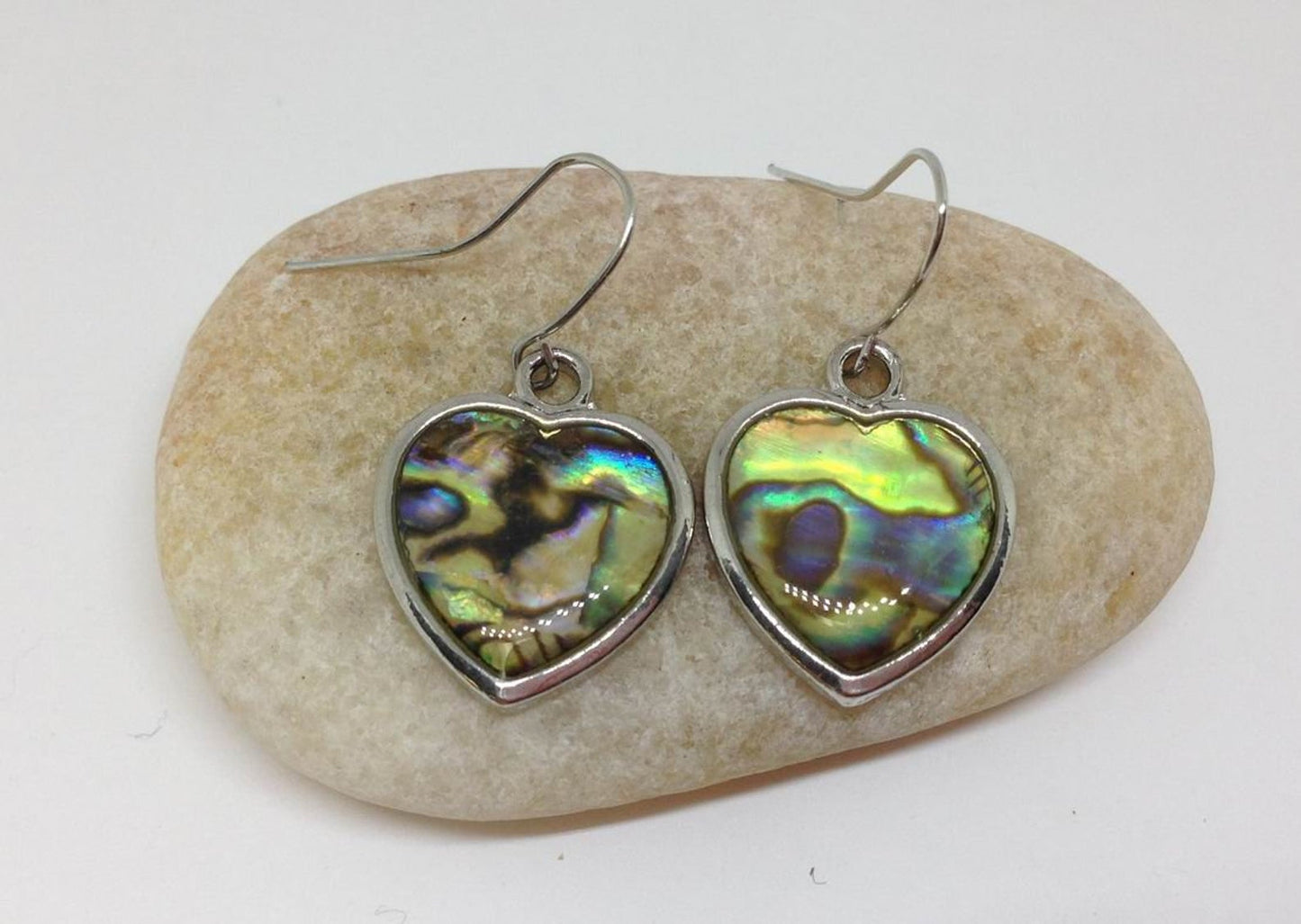 Heart Earrings Ablone Sea Shell earrings