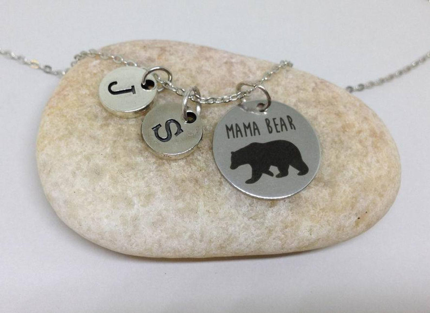 Mama Bear Charm Personalized Necklace, Mother Jewelry