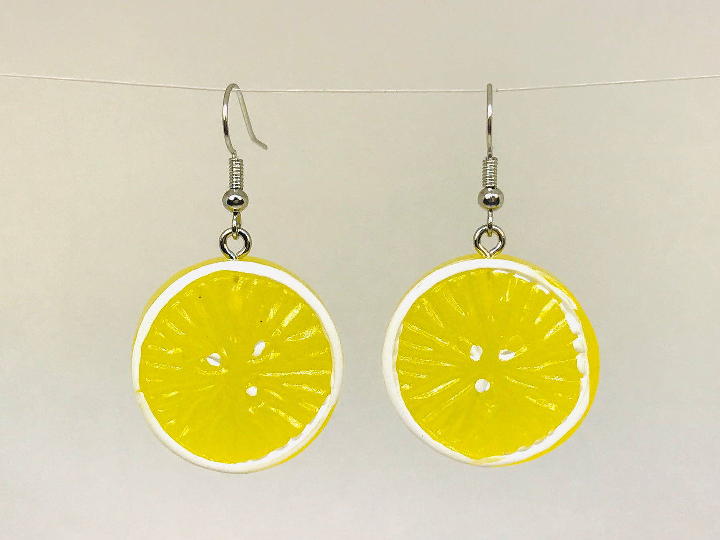 Slightly Bitter Lemon Citrus Earrings Acrylic