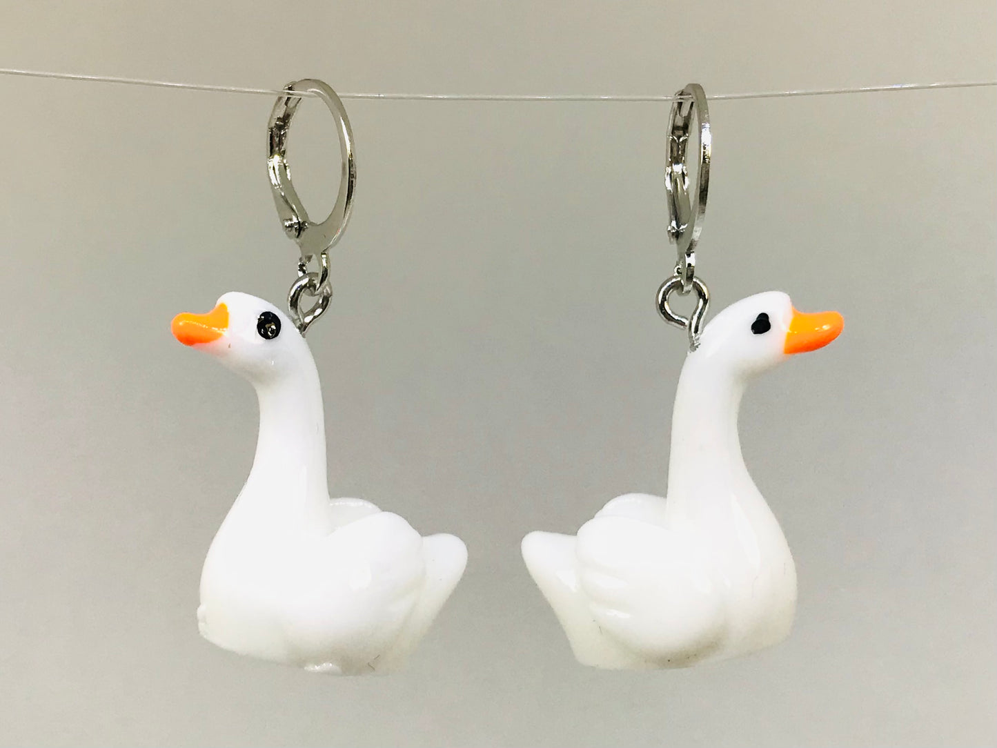 2 Wholesale White Swan Earrings