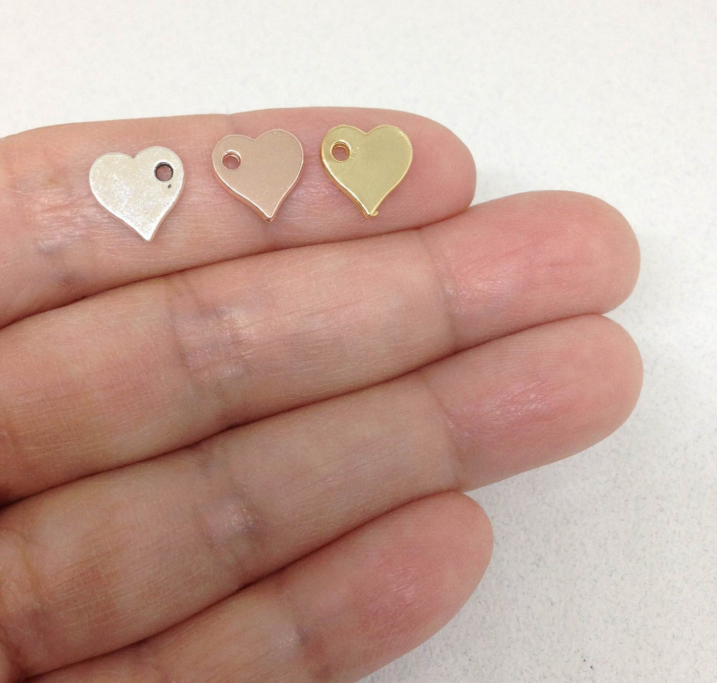 5 Tiny Heart Charms