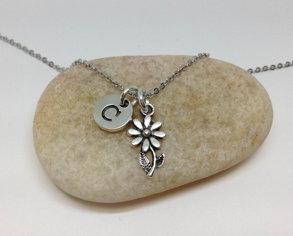 Tiny Flower Charm Personalized Necklace
