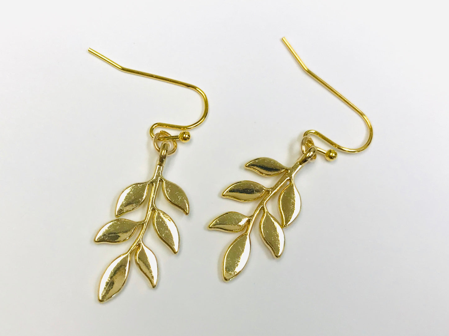 Tiny Gold Leaf Earrings, Plants Jewelry