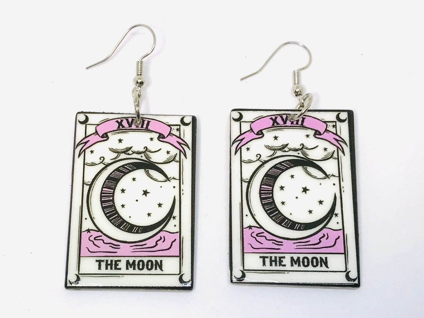 Tarot Card The Moon Acrylic Earrings Witch