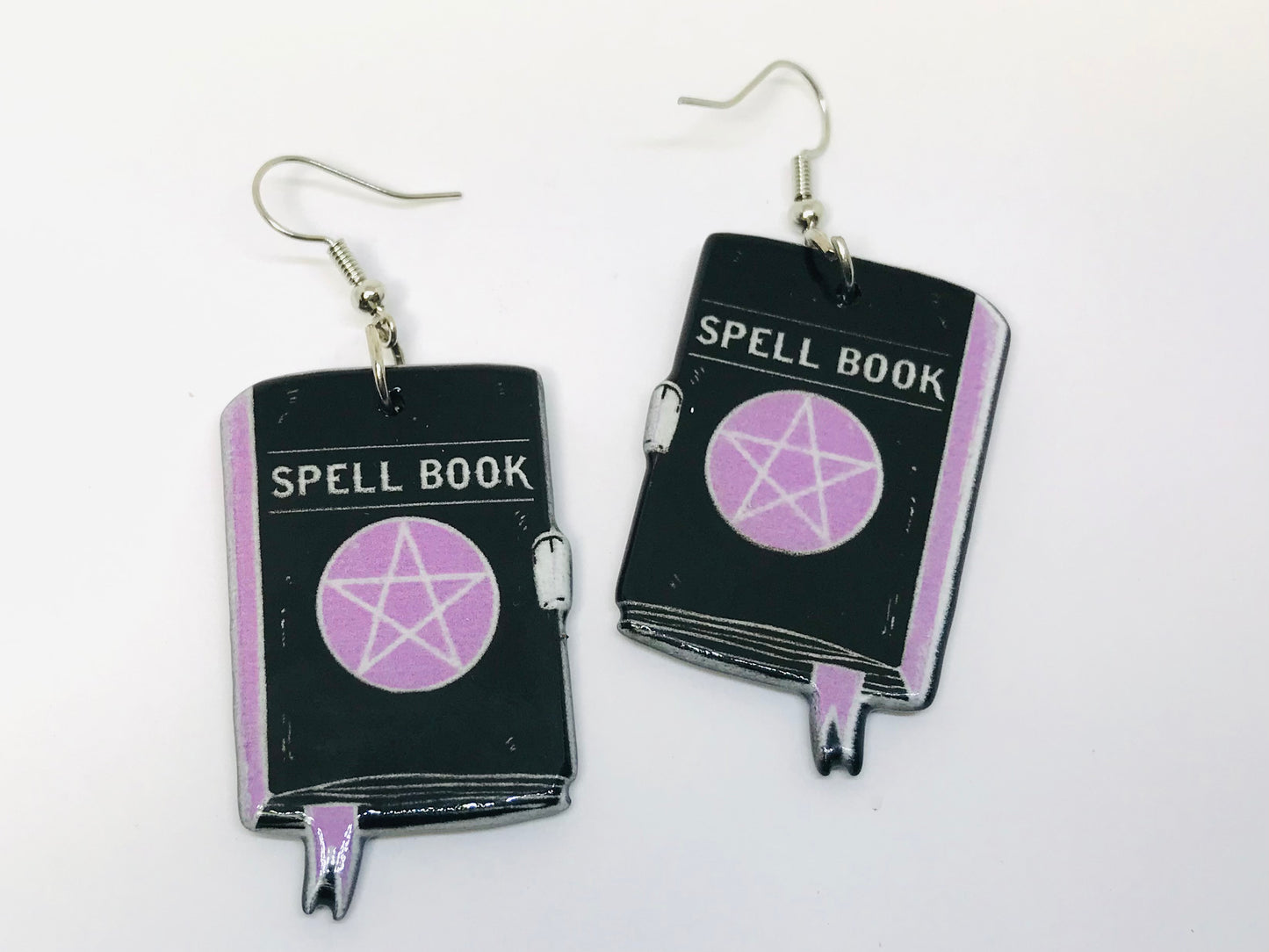 2prs Witch Craft Spell Book Halloween Acrylic Earrings