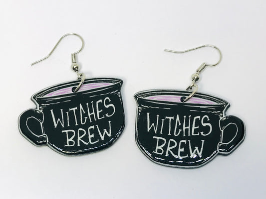 Witches Brew Acrylic Earrings Witch Craft