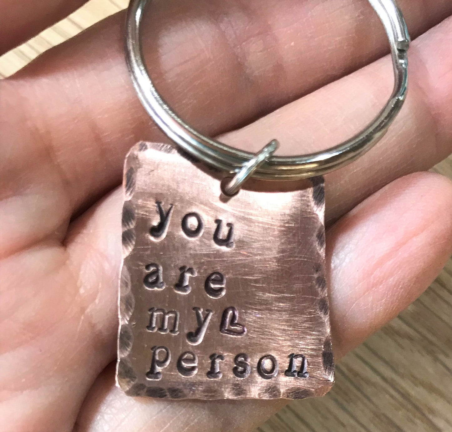 You Are My Person  Stamped Charm Key Chain